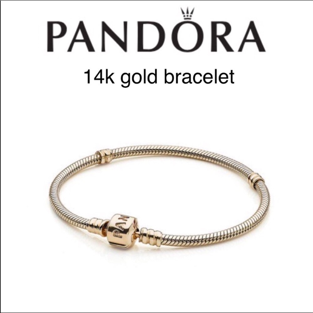 Pandora 14k gold bracelet with iconic clasp